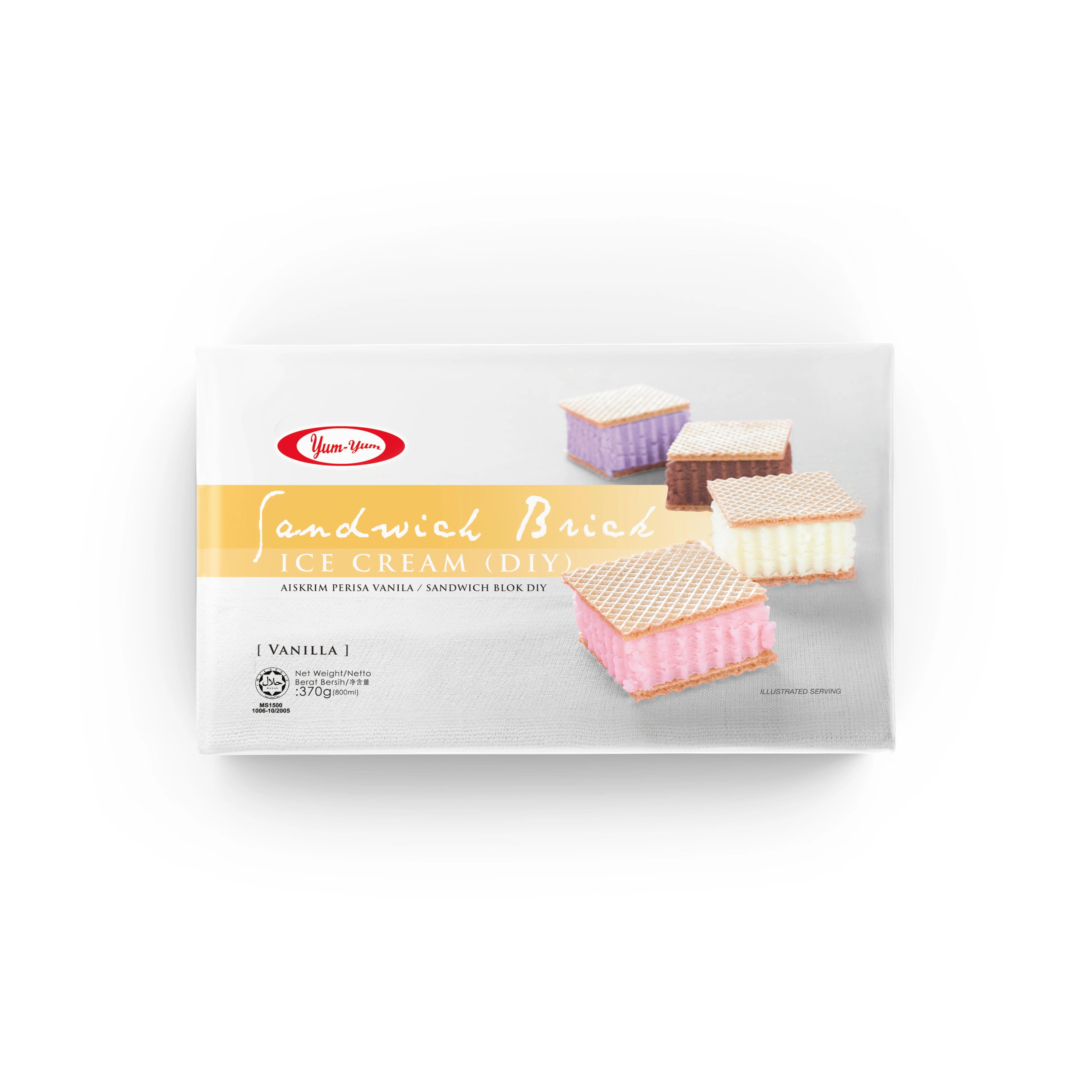 
Halal Certification Custom Strawberry Ice Cream Sandwich Brick DIY 800ml 