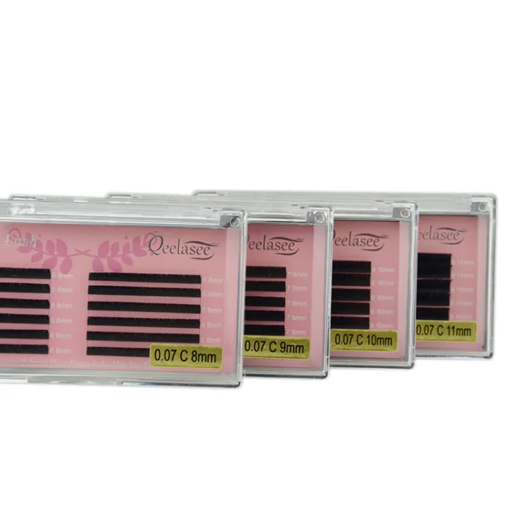 
Eyelash extensions manufacturer mix length private label easy fanning eyelash extensions 