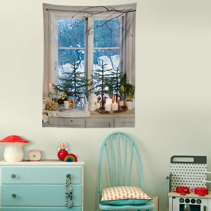 150x200 Зимний снег арт Арктический круг праздничный Досуг праздничный настенный гобелен