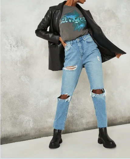 
Tight Jeans Lady Jean High Waisted Young Girls Women Casual Pants blue wrath high waisted slash straight leg jeans 