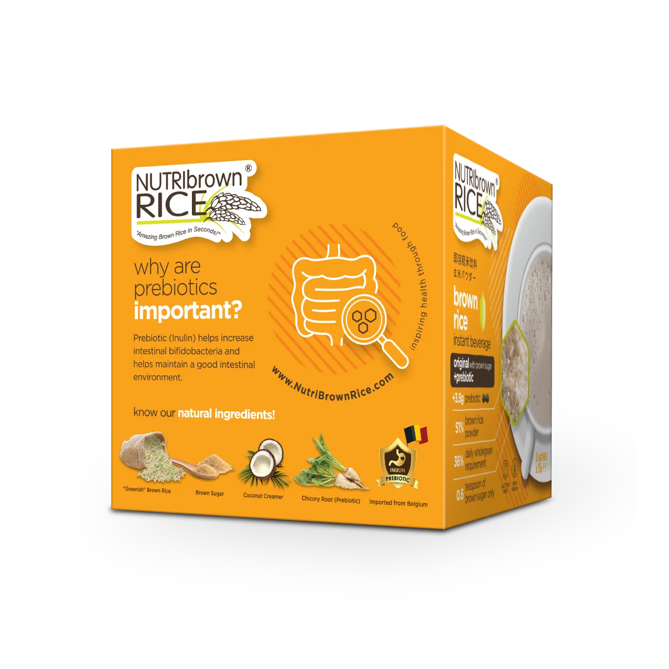 NutriBrownRice Instant Beverage Original with Brown Sugar +Prebiotic For Healthy Breakfast Cereal