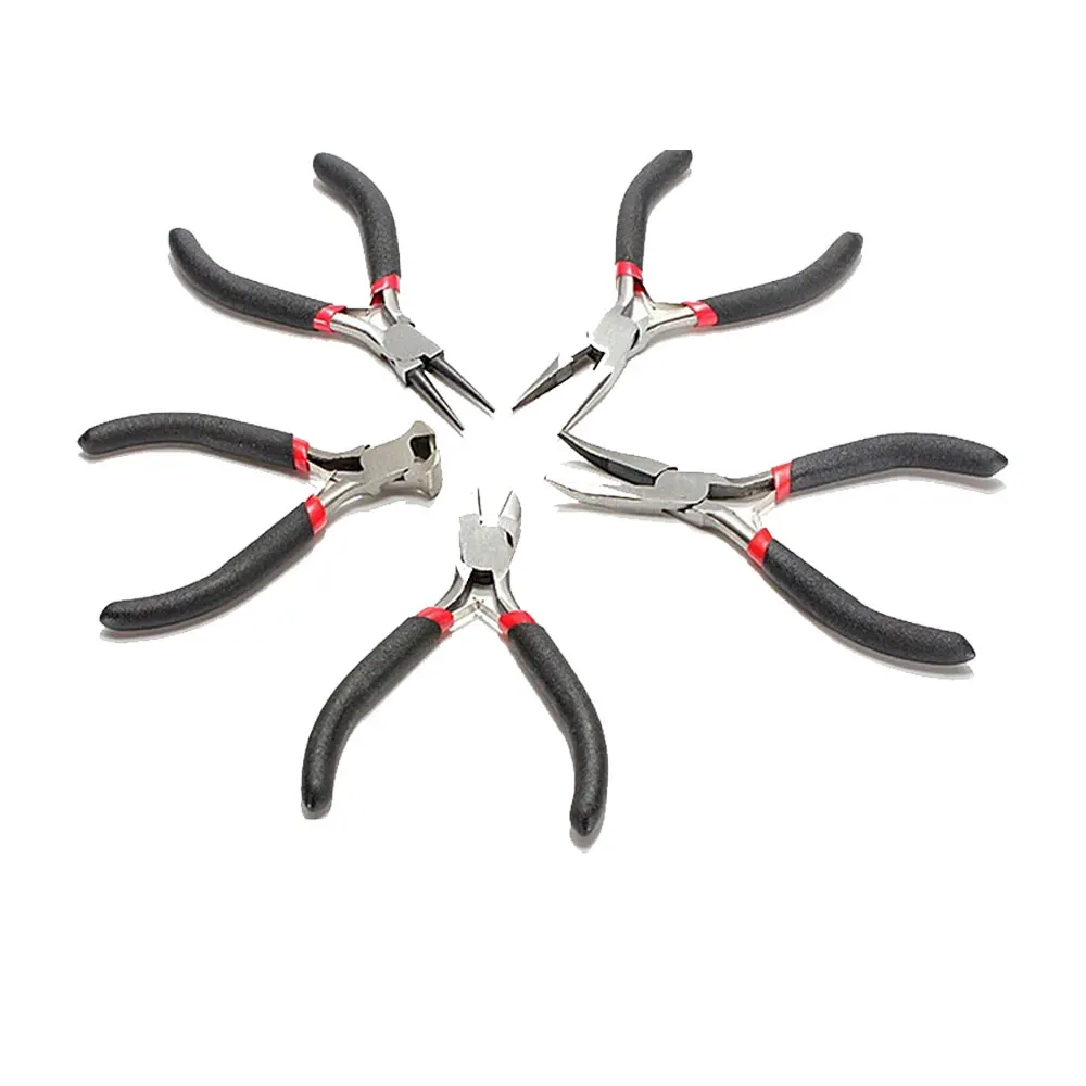 Jewelry Making Slimline Round Flat Long Nose Pliers 5 Pcs Jewelery Making Pliers Set Stainless Steel Pliers Hand Tools
