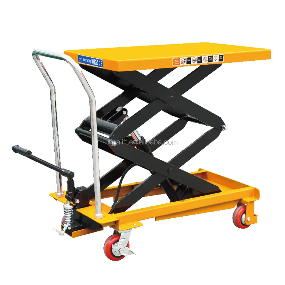 350kg Hand Hydraulic Double Scissor Lift Trolley