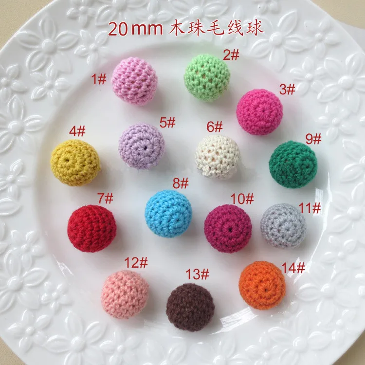
20mm Wholesale Crochet Beads Wood Bead For Necklace 
