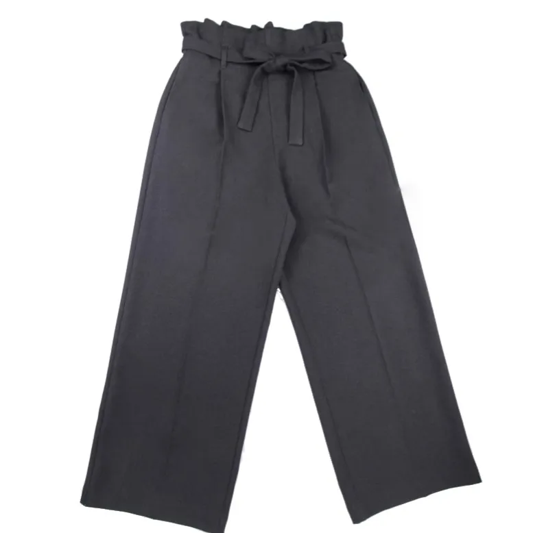 Отличное соотношение цены и качества, женские черные широкие брюки с поясом