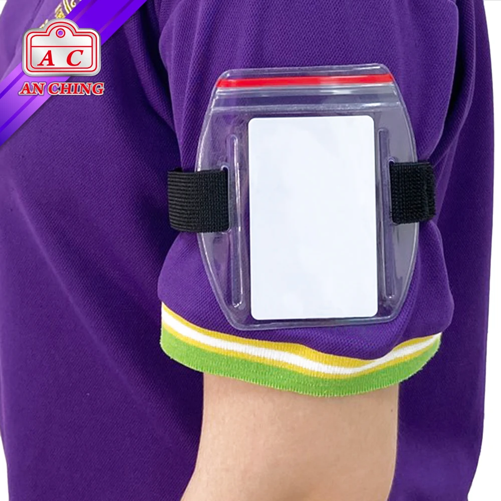 Clear Arm ID Holders Badge Holder Armband Card Holder With Zipper Lock For Security Work