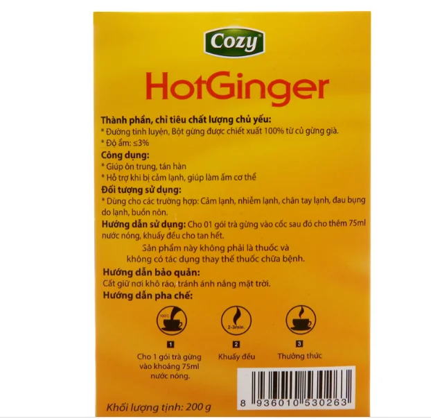High Quality Cozy Hot Ginger and Honey Tea Health Protect 200gr