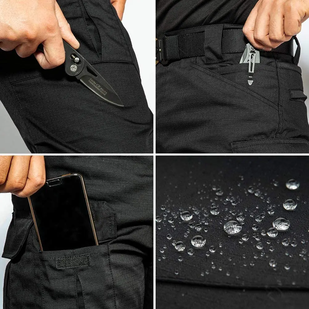 Outdoor Hunting Multi Pocket Rip Stop Men Trousers Casual Working Cotton Cargo Pants Tactical Hiking Pants