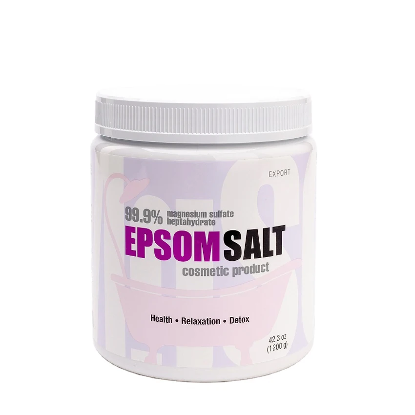 Соли для ванн EPSOM 99.96% сульфат магния, 1,2 кг, английская соль эпсома