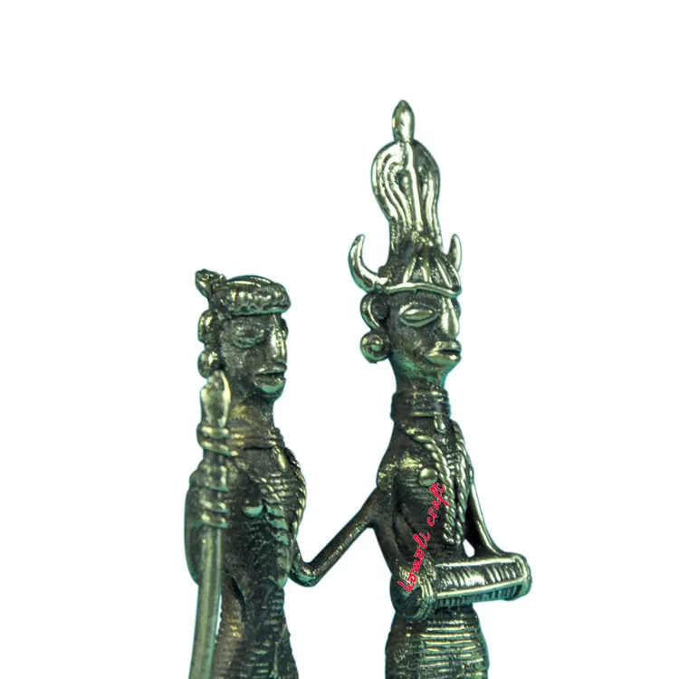 Dancing tribal bronze abstract African metal sculptures bell alloy dhokra design