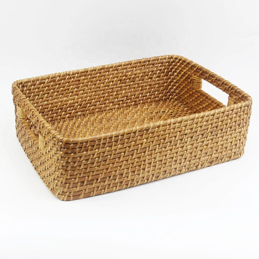 2022 Hot Selling Natural Material Rattan Basket Handwoven Storage Baskets Dry Food Container Storage Baskets  Made In Vietnam