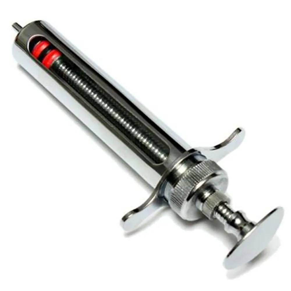 
Reusable Stainless Steel Hypodermic Veterinary Animal Syringe Glass for Lab Simple Structure with Locke 