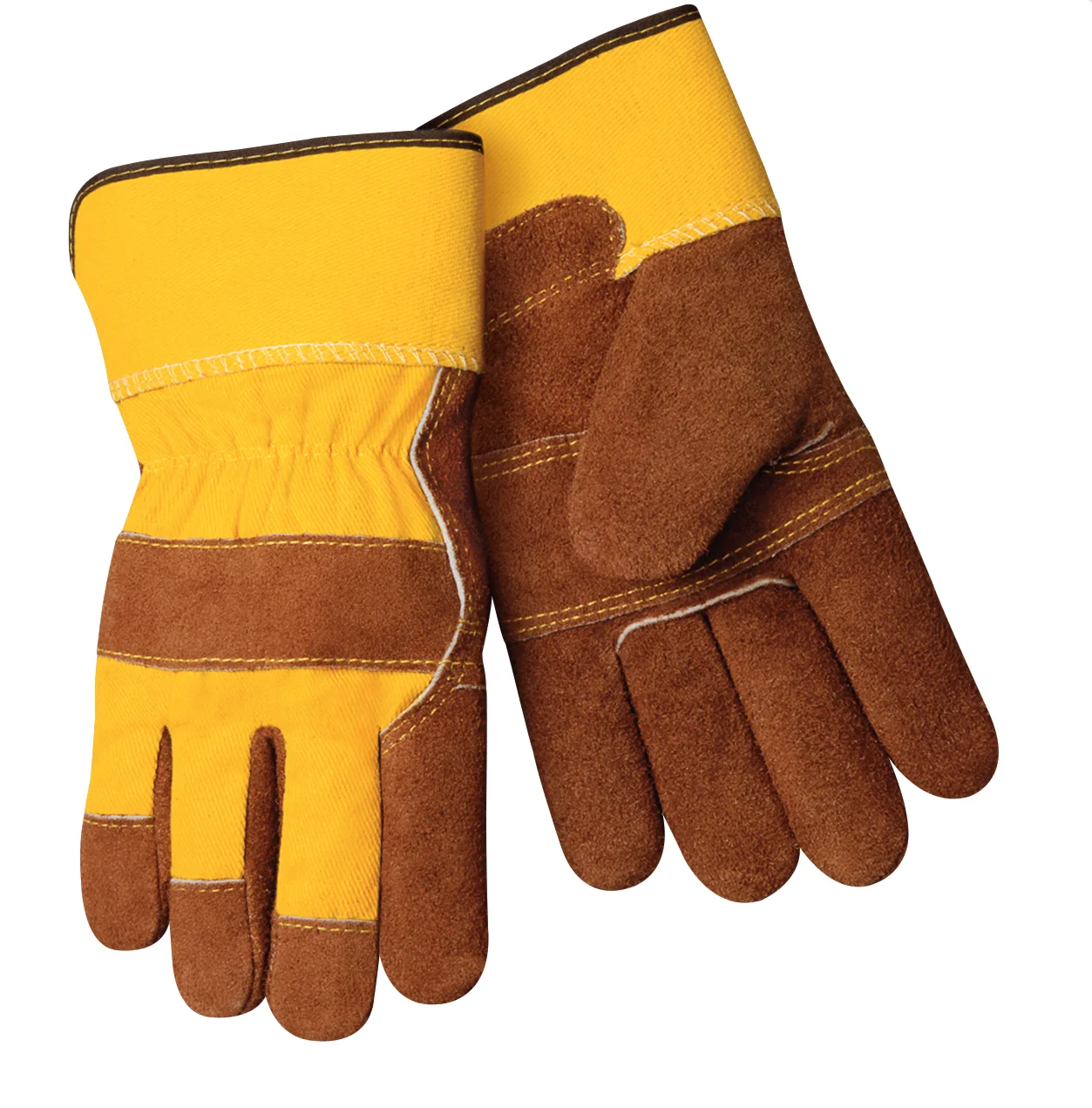 Зимние Рабочие перчатки из коровьей спилковой кожи, защитные перчатки с резиновыми манжетами, промышленная безопасность