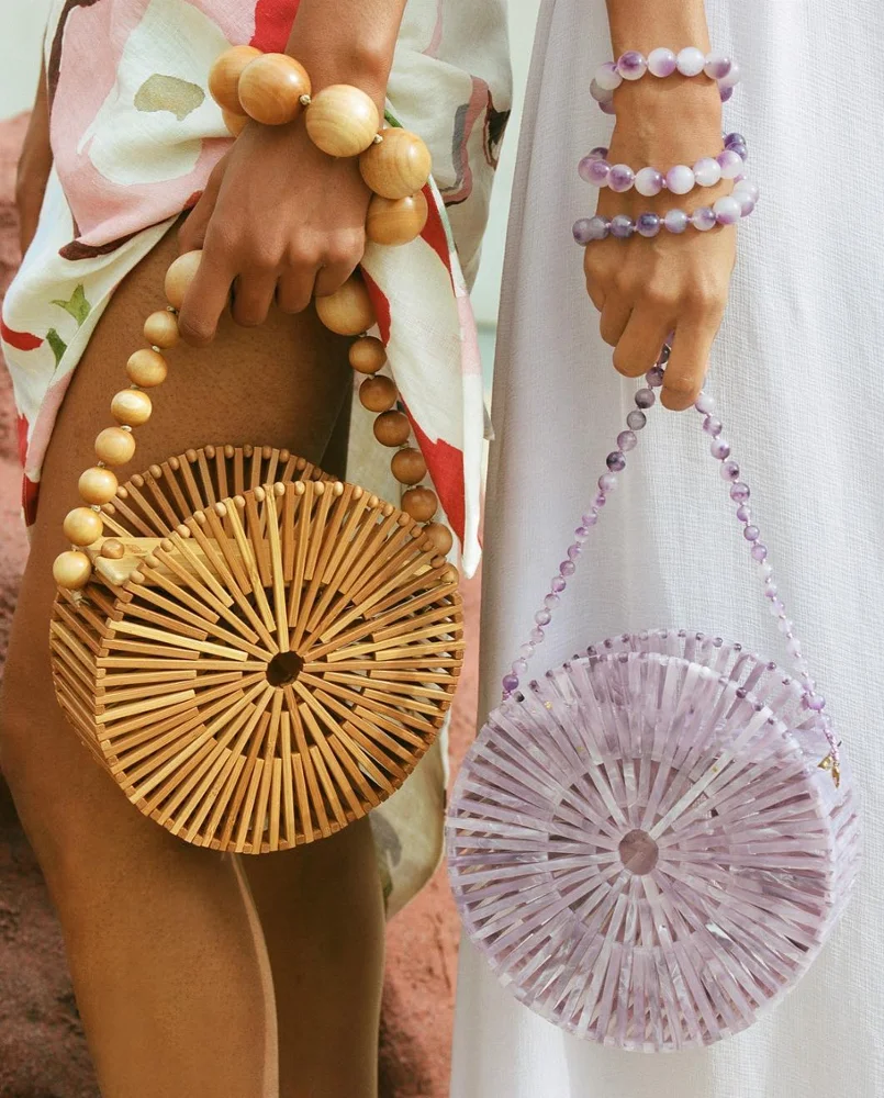 New hand bag handmade bamboo clutch bag hot selling fashion design straw bag for women at affordable price by LUXUYR CRAFTS