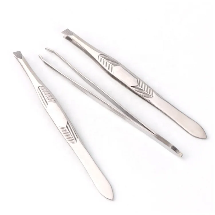 Premium Stainless Steel Best Quality Eyebrow Tweezers Eyelash Tweezers Slanted Tip Tweezers Customized Color Private Label