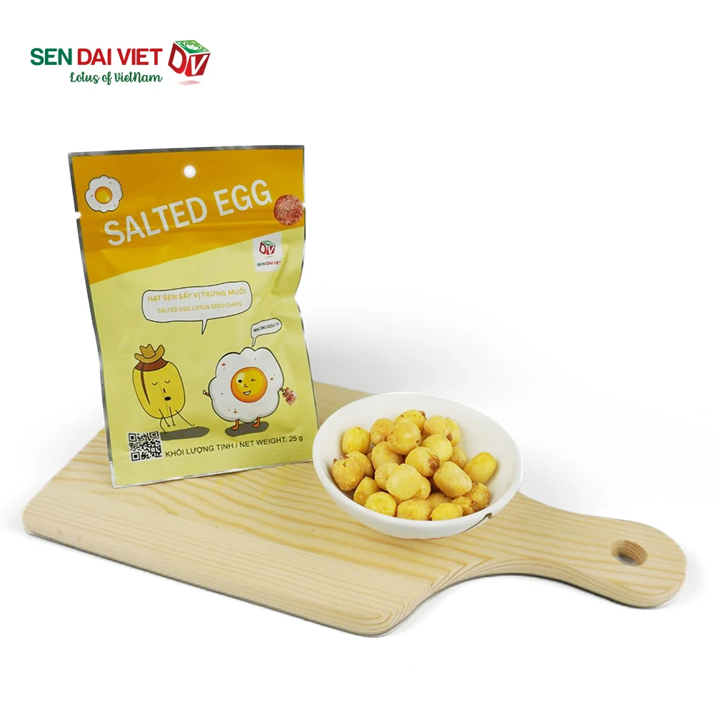 Снэки со вкусом соленых яиц семена лотоса из Вьетнама вес нетто 25 граммов сертификат HACCP ISO