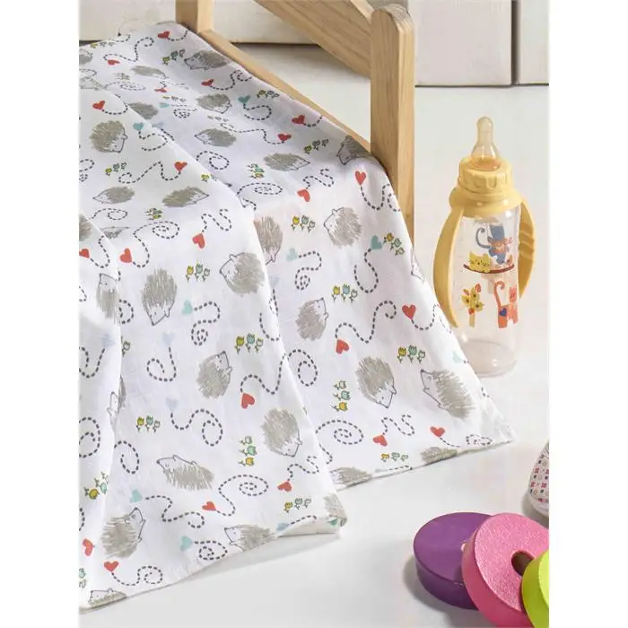 Printed Baby 2 Layer Muslin Swaddle Blanket 100% Turkish Cotton Gauze Baby Blanket