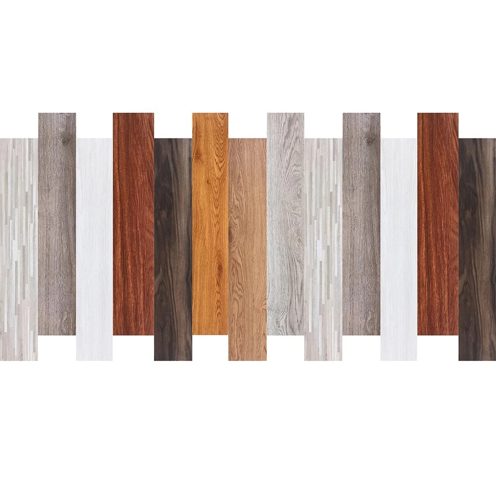 PVC Floor Anti-Fouling Vinyl Planks Tiles LVT Wood Look Peel And Stick Tiles