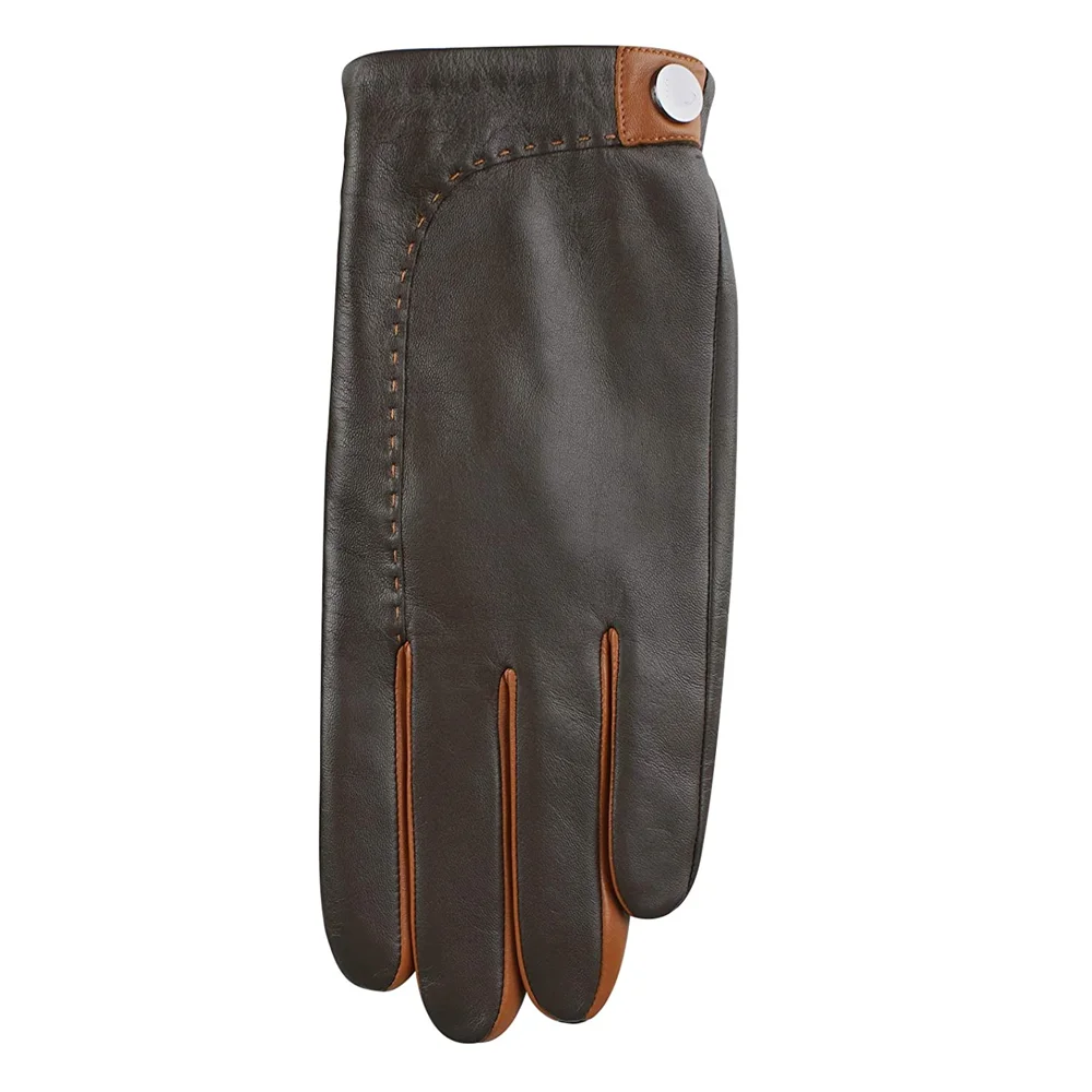 Оптовая продажа, лучшее качество, стильные зимние сохраняющие тепло мужские кожаные перчатки, высококачественные защитные перчатки для вождения