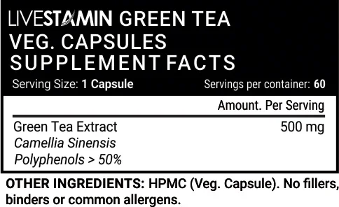Green Tea   Capsules 500mg with Camellia sinensis Natural Caffeine For Weight Loss Supplement Private Label GMP ISO