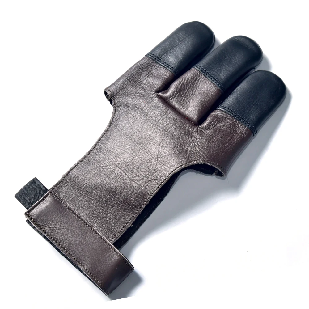 3 Finger Archery Leather Hunting Gloves For Archery Shooting Gloves Bow And Arrow For Finger Protection Hunting Gloves