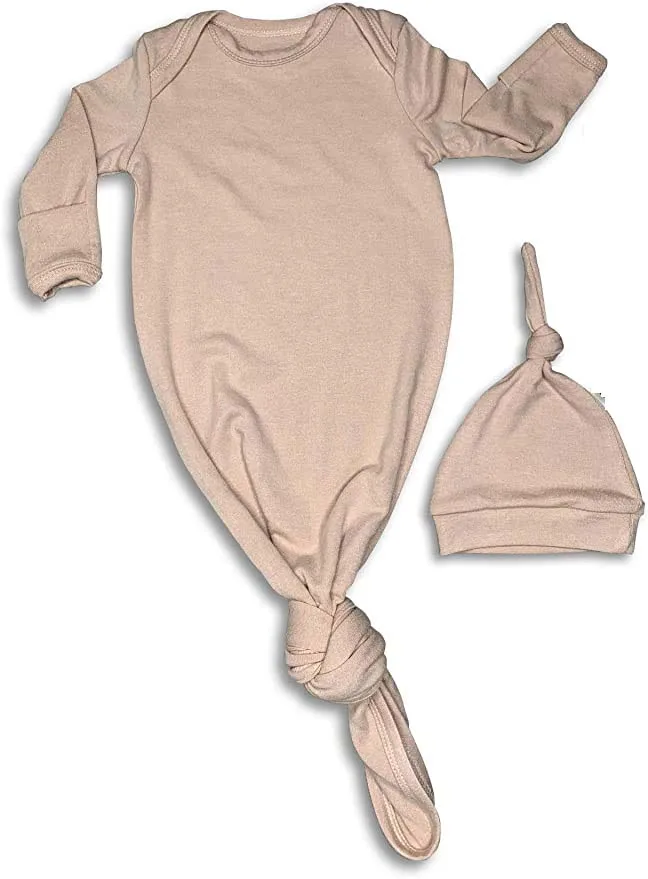 
95%Bamboo 5%Spandex Organic Soft breathable light weight Knitted stretchy premium quality hot baby sleeping full length gown 