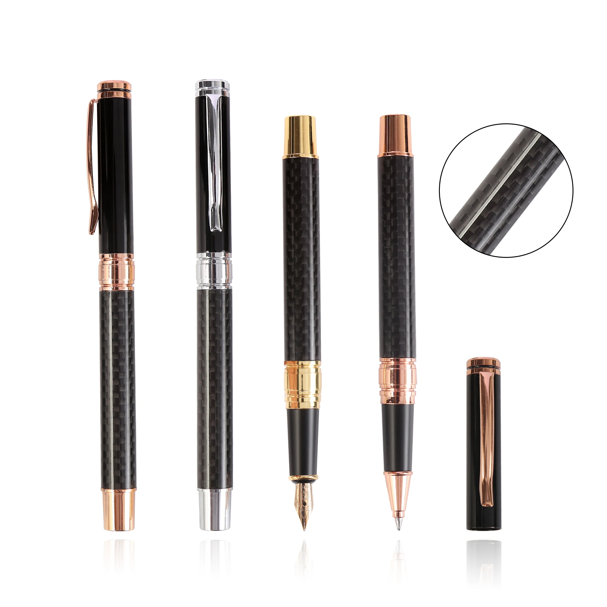 TTX new high-end fashion business gifts luxury custom logo metal pen carbon fiber black fountain pen