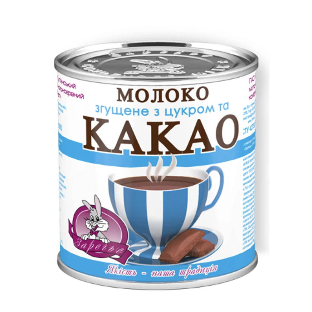 Подсластённое конденсаторное молоко и какао 7.5% жира Халяль ISO HACCP банка 370 г/упаковка 4 кг/пакет 25