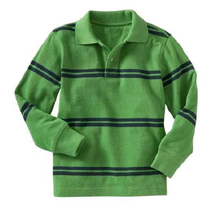 Striped long sleeve polo t-shirts for men High quality casual wear man polo collar t shirt custom design pattern private label