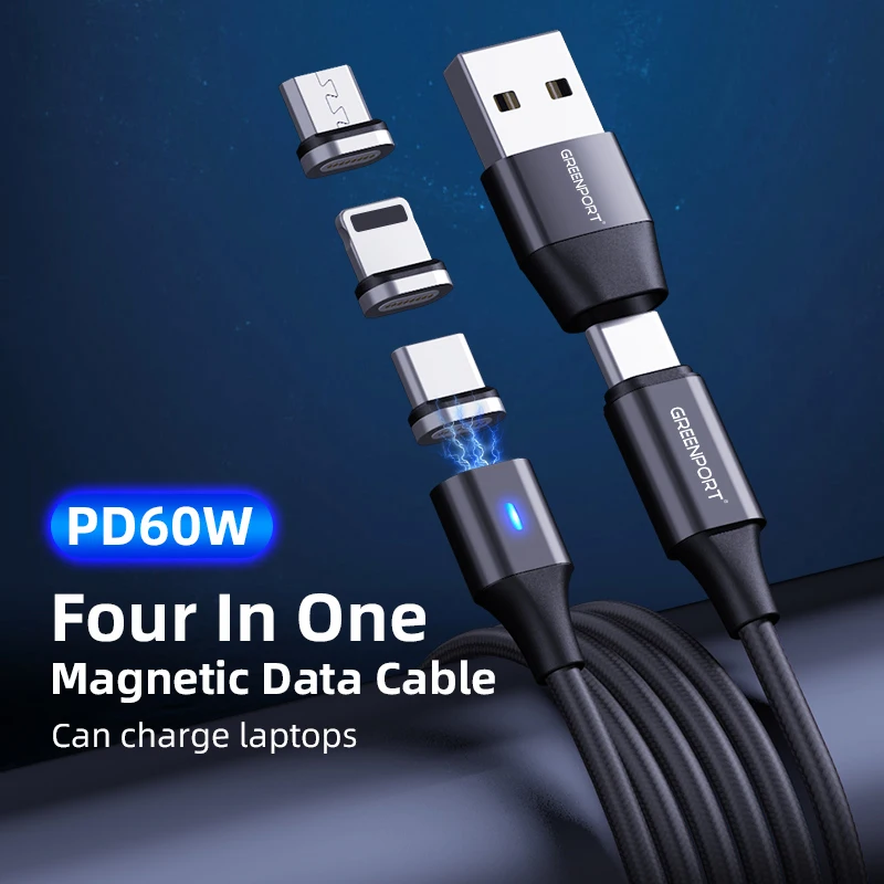  Кабель Greenport type c-usb 2 0 папа 3 А кабель для быстрой зарядки 6 в 1 магнитный передачи данных зарядное устройство