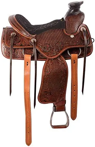  Star International УЭЙД ДЕРЕВО вилкой ЗАПАДНОЙ КОЖАНЫЙ трос ранчо рабочая лошадка седло TACK Headstall нагрудник 14-18 дюймов