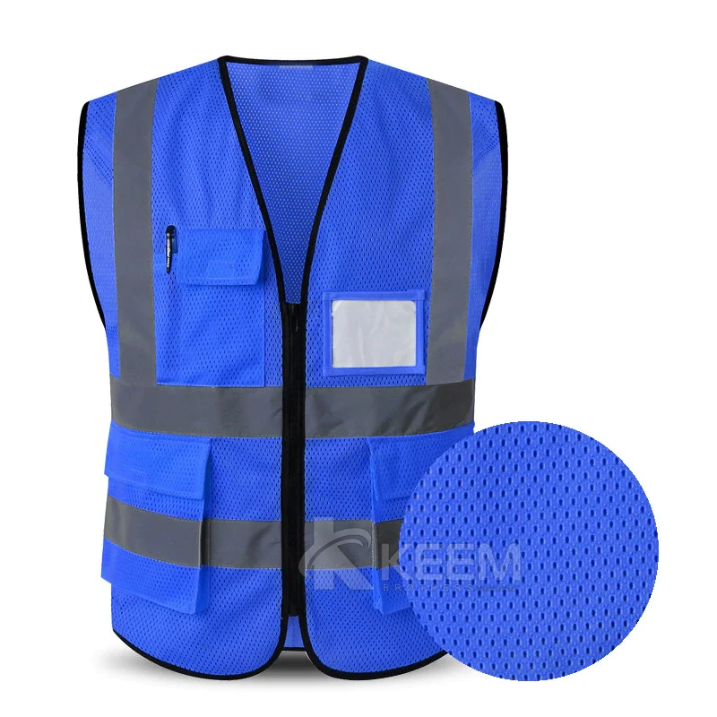 Mesh LOGO PRINT High Visibility Reflective Vest Outdoor Safety Security Labor Clothes Warning Traffic Construction Work Vests