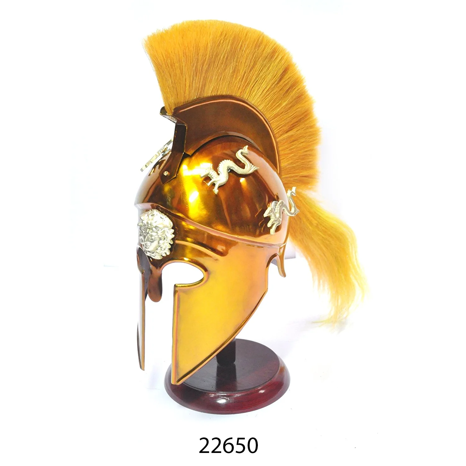 High Quality Greek Corinthian Armor Helmet with Golden Plated Medieval armor Helmet for Decor Knight Armor Helmet