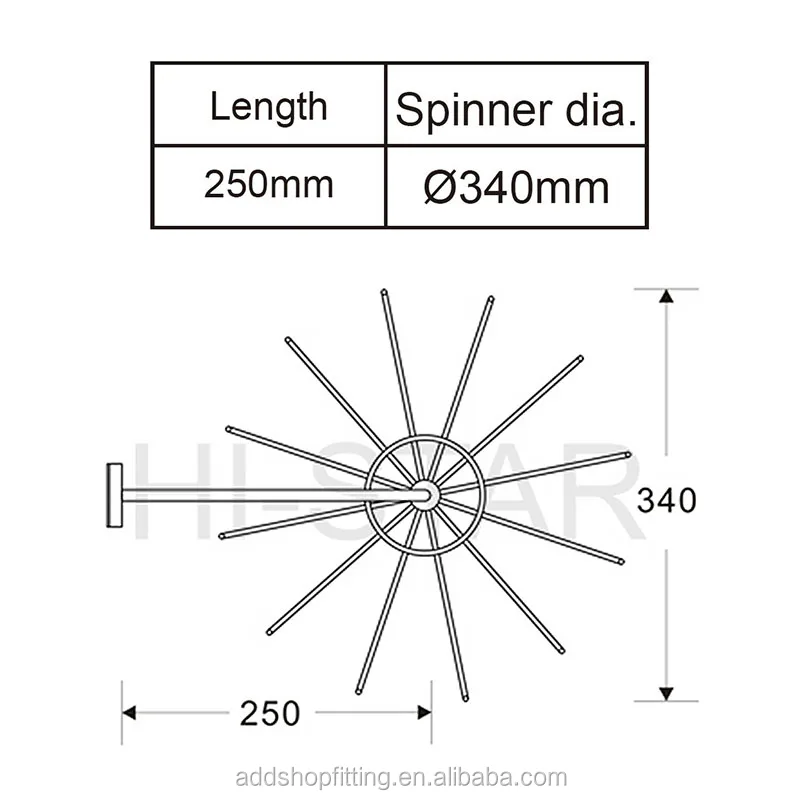 Rotating slatwall hook display silk ties for shop