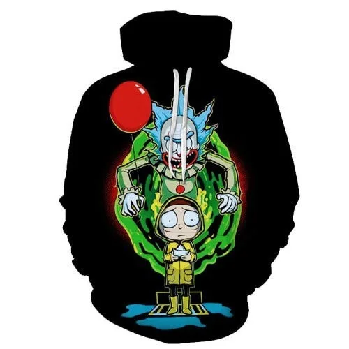 Крутой пуловер большого размера новинка толстовка Свободный Повседневный свитер с капюшоном на Хэллоуин 3d перекрестная картина злого клоуна подкладкой