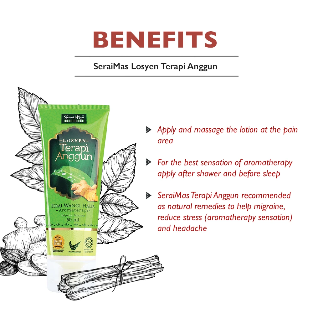 High Grade Lotion Terapi Anggun Aromatherapy Multipurpose Body Lotion Relief Knee Joint Pain Pleasant & Cosy Hot Sensation