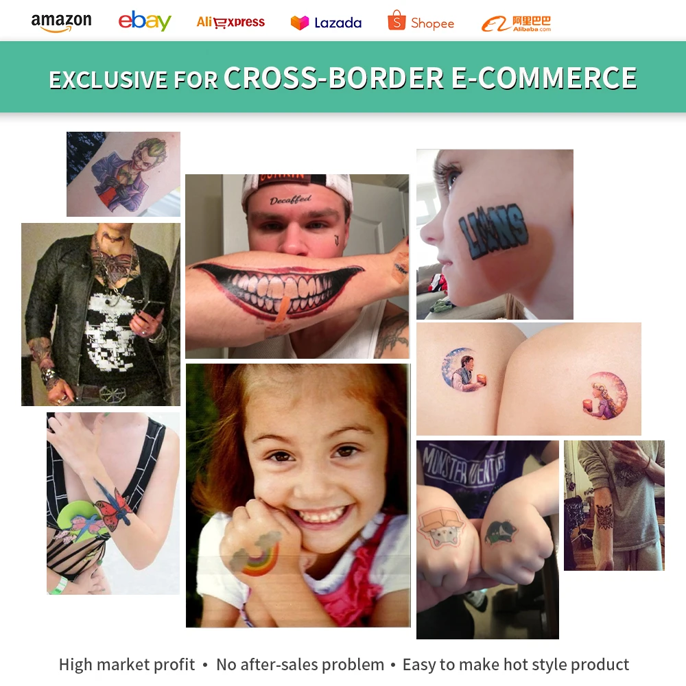 Готовая к отправке 100 комплектов временная тату-бумага размера A + B A4 переводная бумага для тату струйная татуировок любых лазеров и струйных принтеров