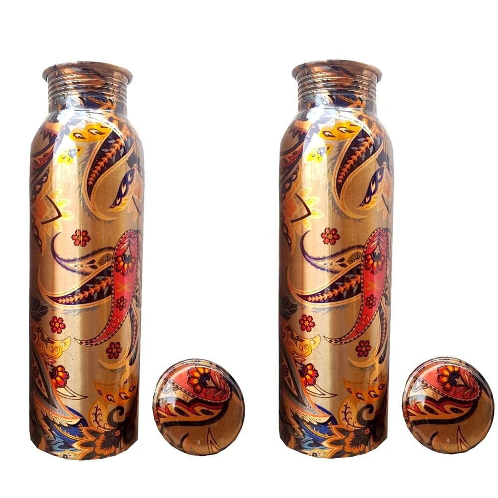 Copper Drinking Embossed Glass Made of Pure Water Heavy Thick