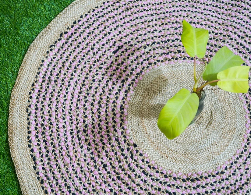 90x60 cm Handmade Loomed Technics Plain Cotton Rugs from Bangladesh