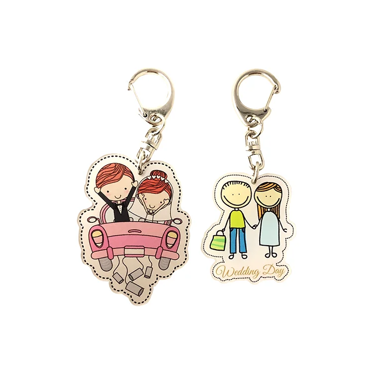 Couple Acrylic Key Chain Key Ring Key Holder for Souvenir Gift Custom