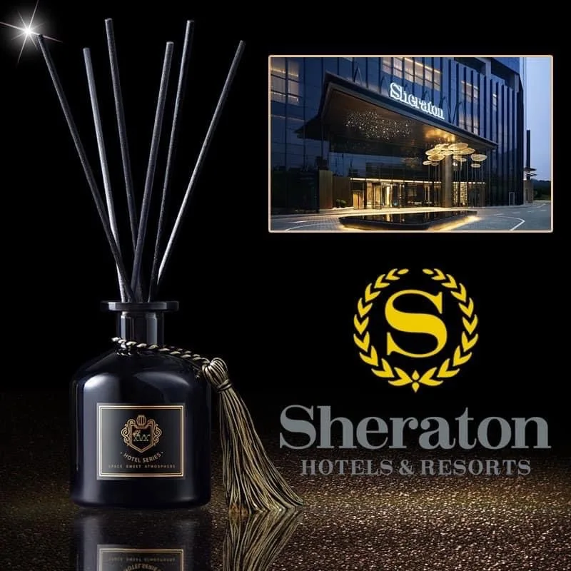 Air Freshener Reed Diffuser With Black Rattan Stick. Hotel Smell Odor Eliminator Home Fragrance. Essential Oil Diffuser
