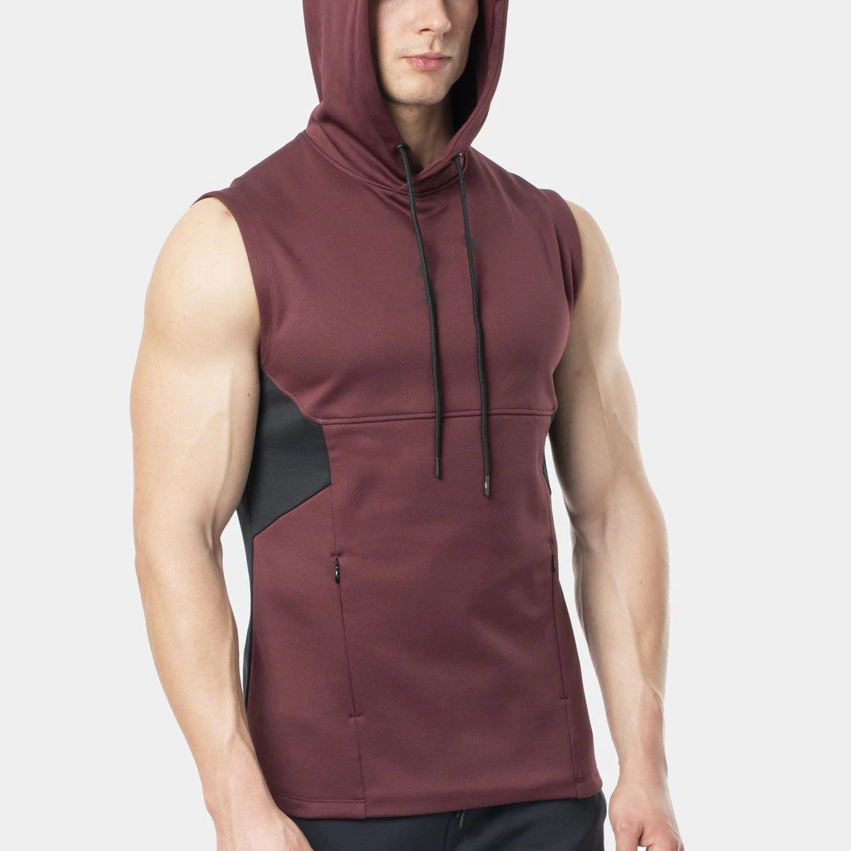 Custom Brand Gyms Clothing Men Bodybuilding Hooded Tank Top Cotton Sleeveless Vest