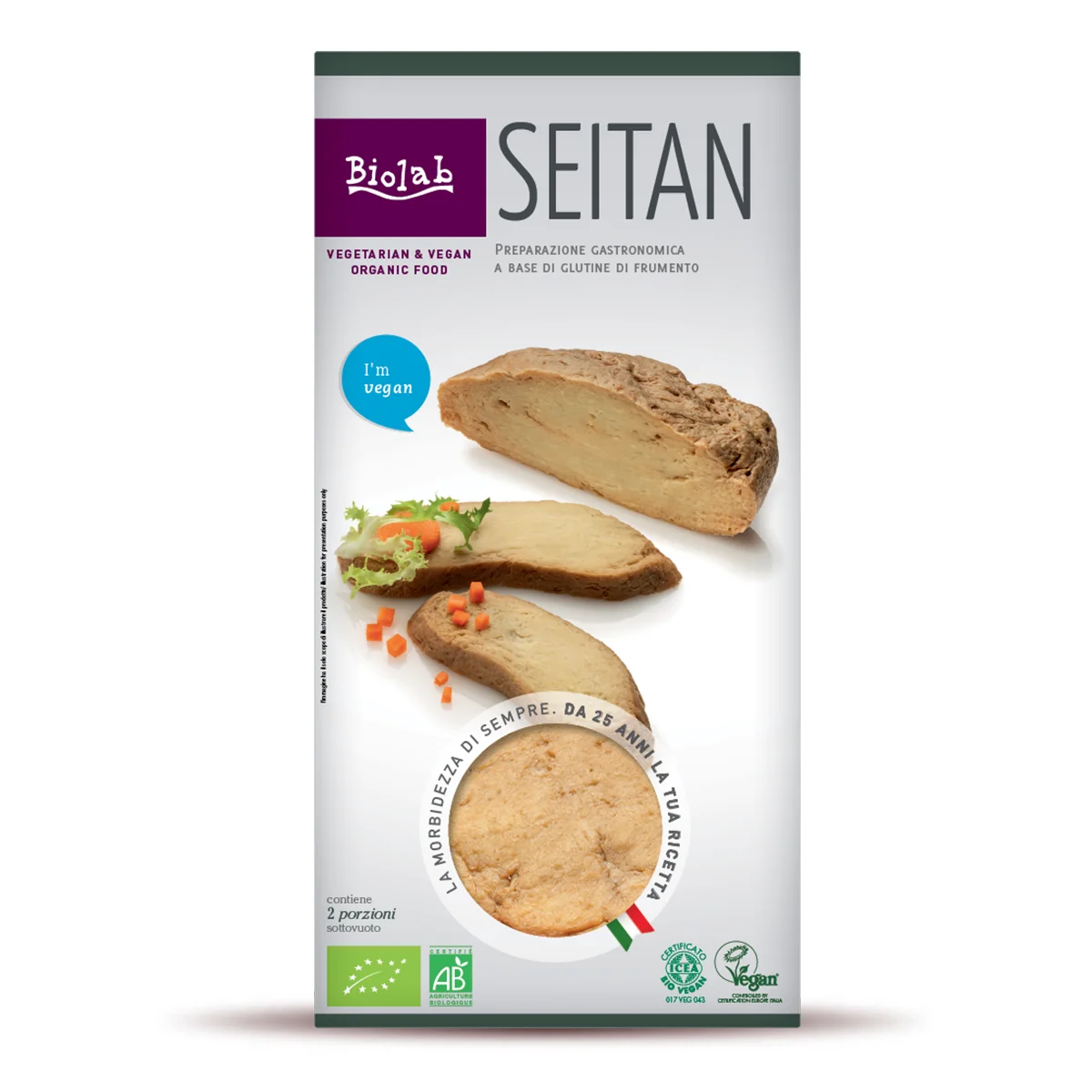 
Handmade Seitan, Biolab, made in Italy with organic wheat 200 grams 