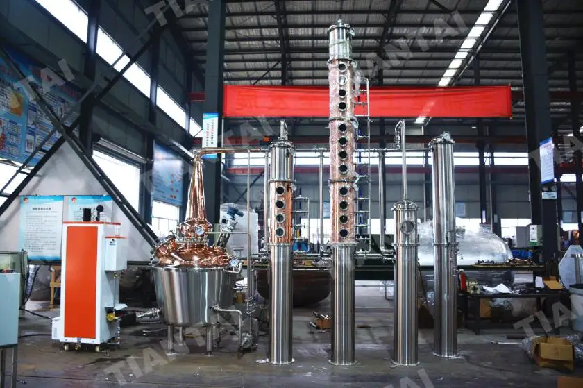 100l TIANTAI whiskey rum Distiller electric pilot still copper column still