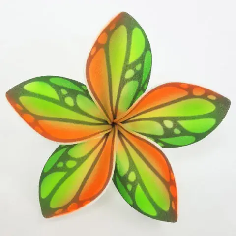 Handmade artificial plumeria frangipani foam flower with unique tattoo high quality