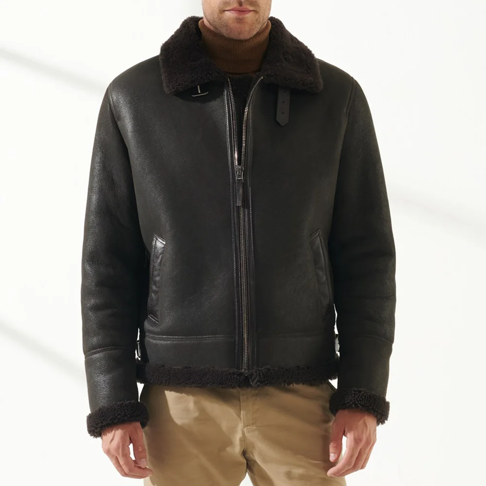 
New model high quality Shearling Jacket winter custom embroidered Shearling Jacket 