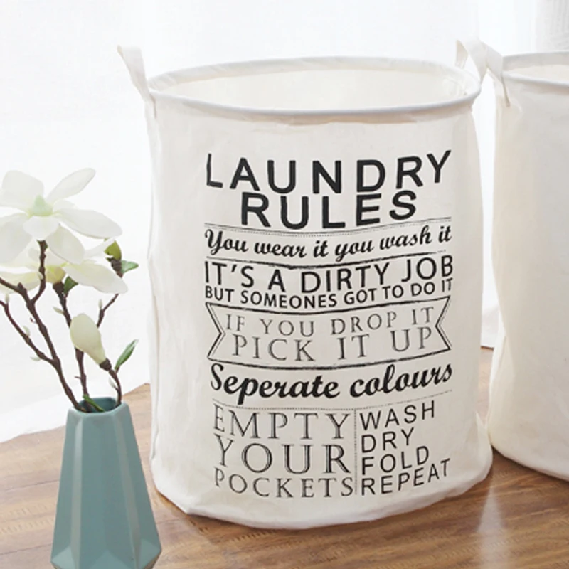 
JIANIU Simple And Portable Practical Cotton Canvas Linen Laundry Basket 