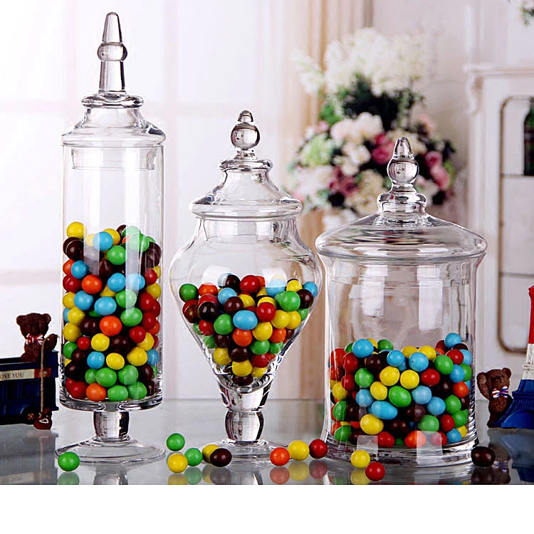 Factory Price Printing Logo 600ml Decorative Airtight Glass Gift Candle Apothecary Jar With Lid Big