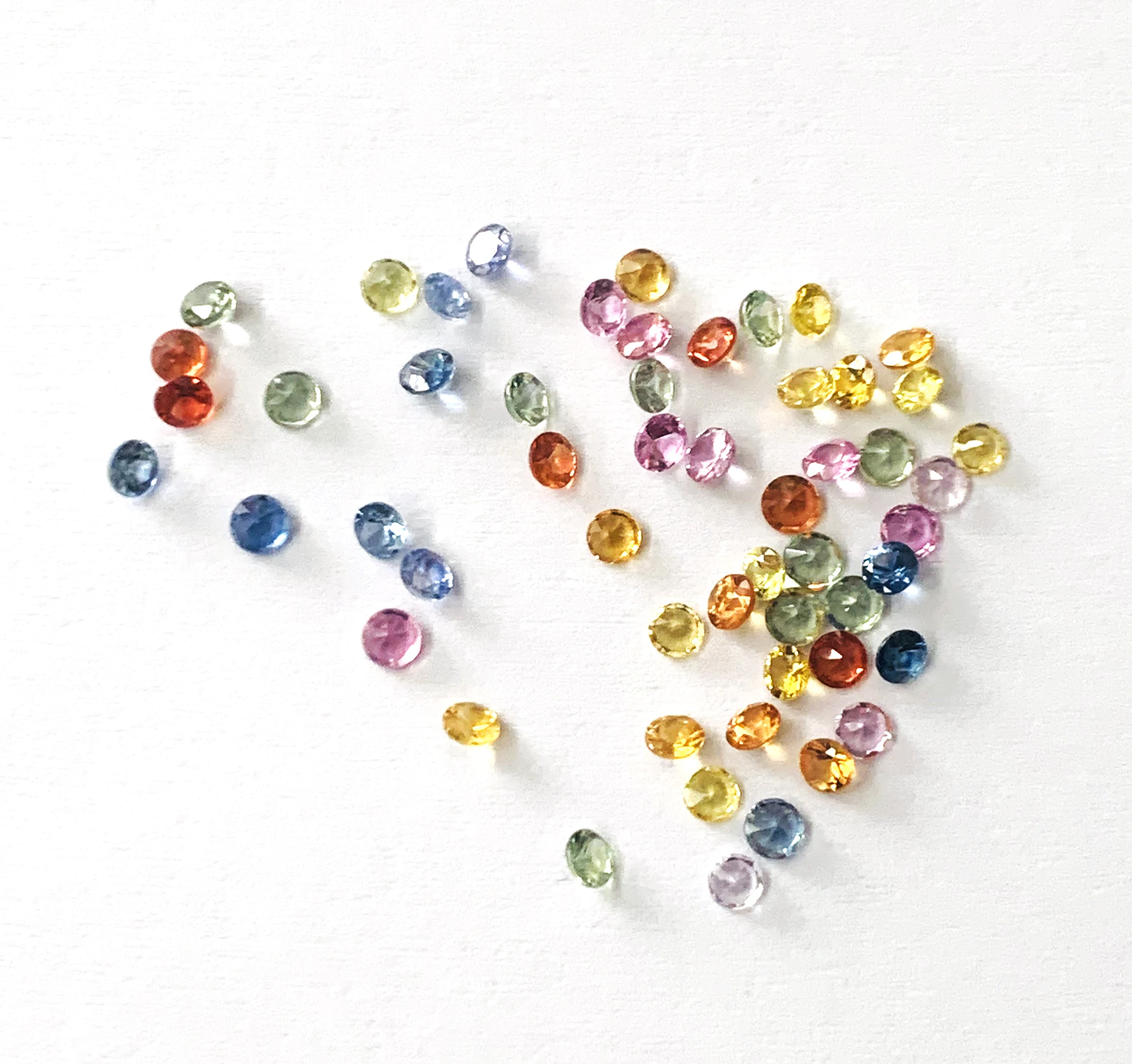 
DIAMOND CUT NATURAL 3mm Multi Sapphire Round Gemstone Wholesale Price Bangkok 