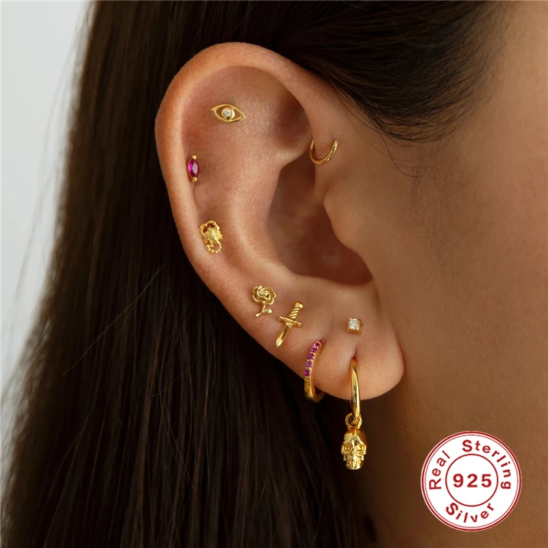 CANNER 2021 Special Design 925 Silver Women Ear Studs Body Piercing Jewelry Scorpion Earrings